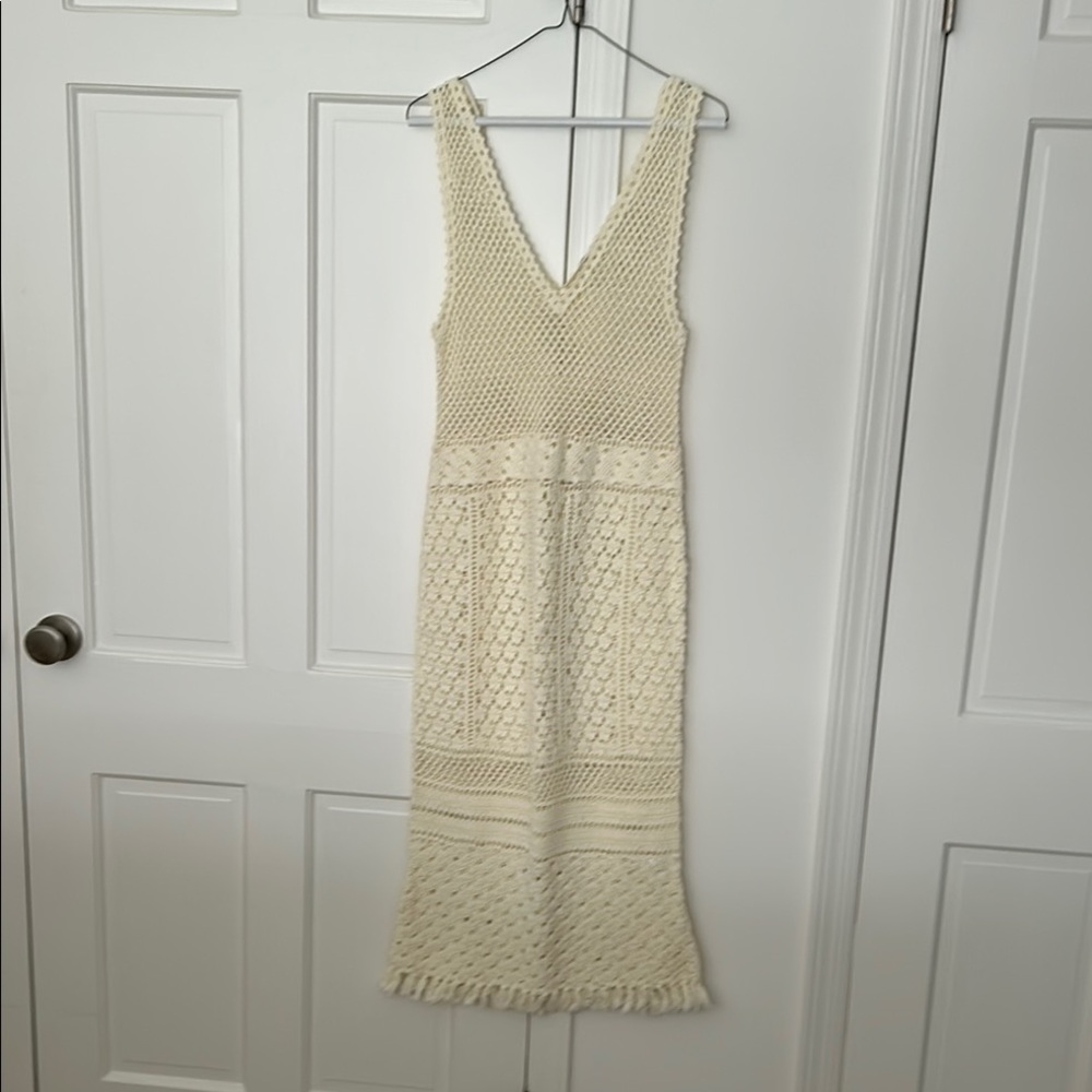Roller Rabbit Cream crochet Knit Maxi Dress